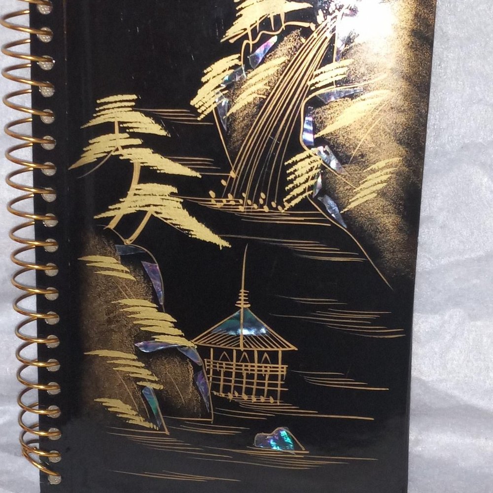 Mother of pearl , Vintage Japanese Photo album ,  Gold and Black ,  Collectable